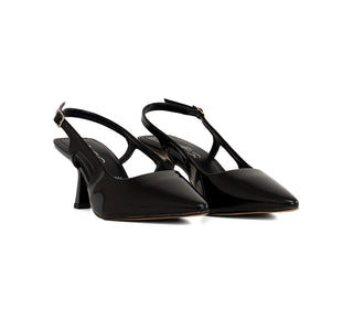 01-911 Senties Zapatilla media Charol Negro