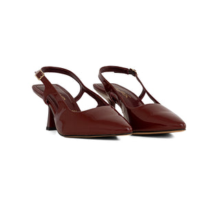 01-911 Senties Zapatilla media Charol Vino