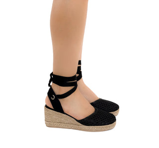 07-323 Senties Sandalia Crochet Negro