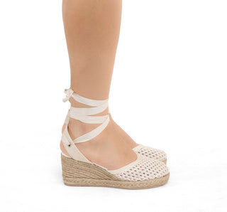 07-323 Senties Sandalia Crochet Beige