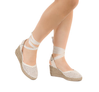 07-323 Senties Sandalia Crochet Beige