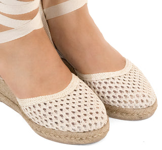 07-323 Senties Sandalia Crochet Beige