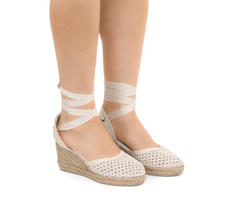 07-323 Senties Sandalia Crochet Beige