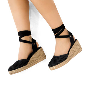 07-323 Senties Sandalia Crochet Negro