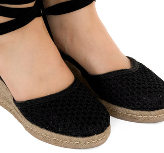07-323 Senties Sandalia Crochet Negro