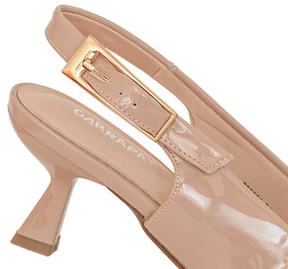 763001 Garrapata Zapatilla media Charol Beige