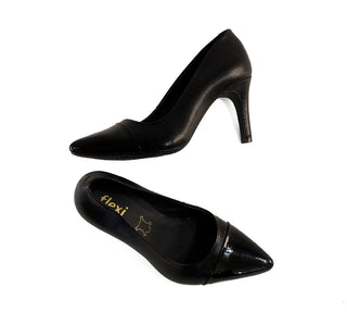 104521 Flexi Zapatilla media Piel Negro