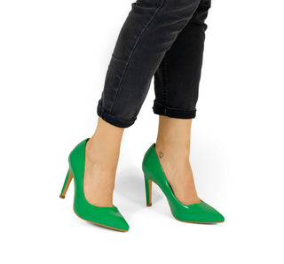 640601 Ozono Zapatilla alta Charol Verde