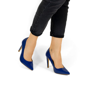 640601 Ozono Zapatilla alta Charol Azul