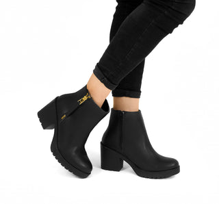 12301 Ambishoes Botin Sintético Negro