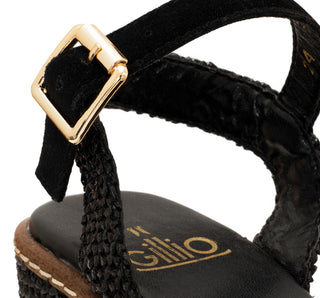 951008 Gillio Sandalia Rafia Negro