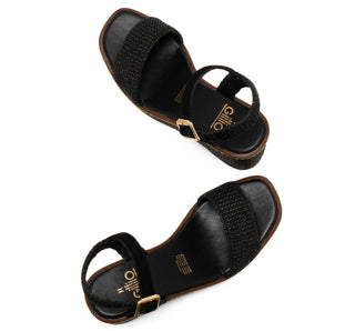 951008 Gillio Sandalia Rafia Negro