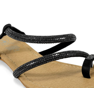 4626 Sary Sandalia Piedras Negro