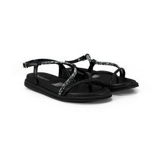 8513.106 Beira rio Sandalia Metal glamour Negro