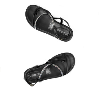 8513.106 Beira rio Sandalia Metal glamour Negro