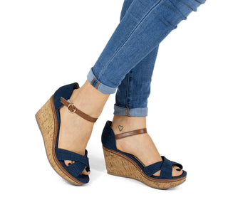 1296 Sarah studio Sandalia Lona Azul marino