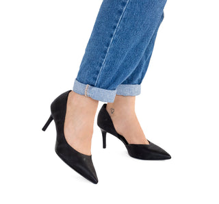 131002 Flexi Zapatilla media Piel Negro