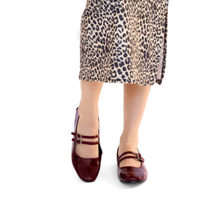 ES-01 Sarah studio Flats Charol Vino