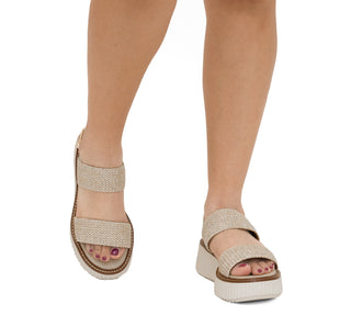 977001 Gillio Sandalia Rafia Beige