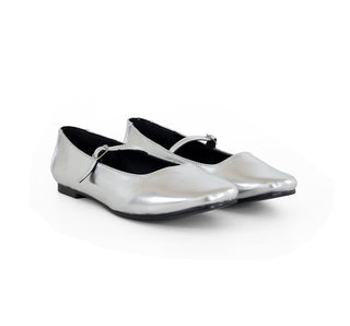 ES-02 Sarah studio Flats Napa metalica Plata