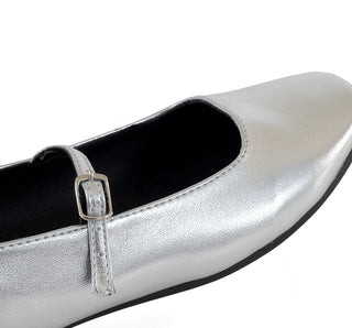 ES-02 Sarah studio Flats Napa metalica Plata