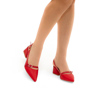 PL-01 Sarah studio Zapatilla baja Cabra corte Rojo