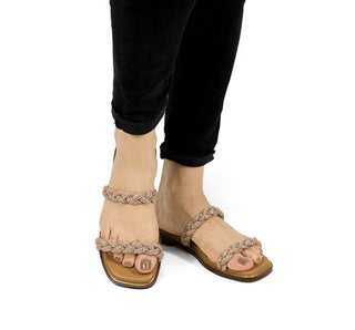 916008 Gillio Sandalia Trenza Oro rosa