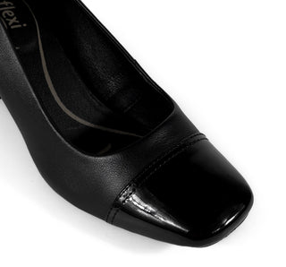 119705 Flexi Zapatilla media Piel Negro