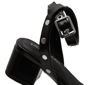 38603 Lady paulina Sandalia Napa metalica Negro