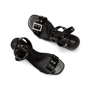 38603 Lady paulina Sandalia Napa metalica Negro