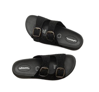 312001 Garrapata Sandalia Textil Negro