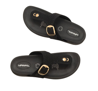312002 Garrapata Sandalia Textil Negro