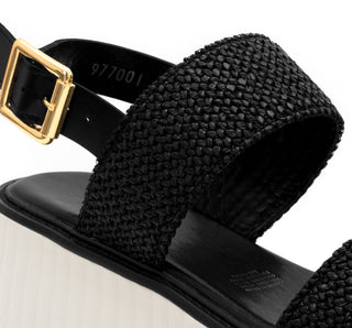 977001 Gillio Sandalia Rafia Negro