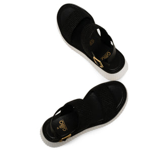 977001 Gillio Sandalia Rafia Negro