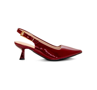 763001 Garrapata Zapatilla media Charol Vino