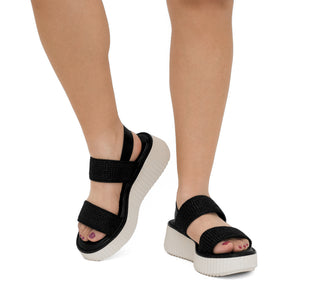 977001 Gillio Sandalia Rafia Negro