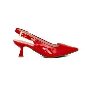 763001 Garrapata Zapatilla media Charol Rojo