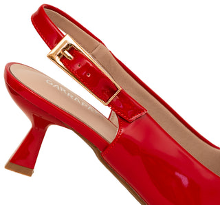 763001 Garrapata Zapatilla media Charol Rojo