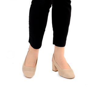 664001 Garrapata Zapatilla media Textil Beige