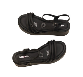 712001 Garrapata Sandalia Textil Negro