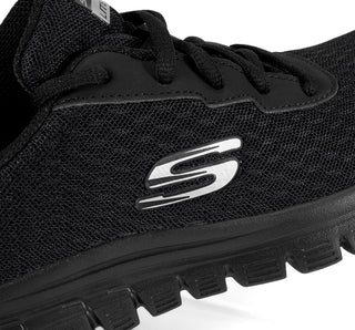 896028 Skechers Tenis Textil Negro gliter