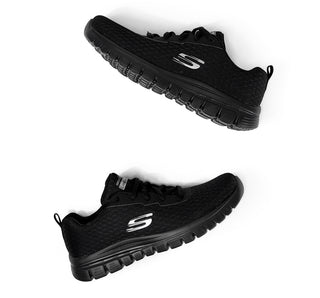 896028 Skechers Tenis Textil Negro gliter