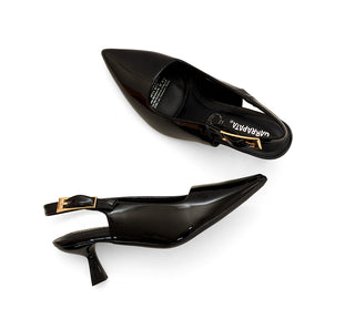 763001 Garrapata Zapatilla media Charol Negro