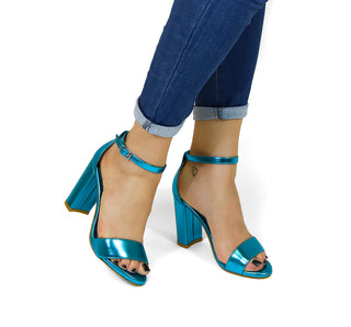 P21735 Dva Sandalia Napa metalica Azul turquesa
