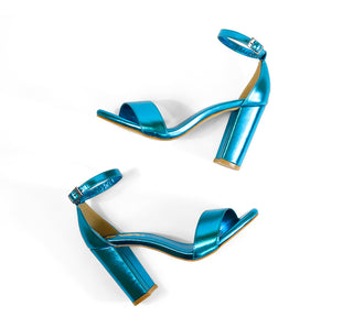 P21735 Dva Sandalia Napa metalica Azul turquesa