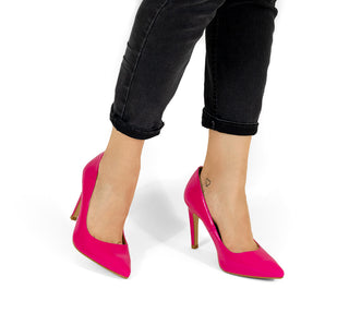 640601 Ozono Zapatilla alta Charol Rosa neón